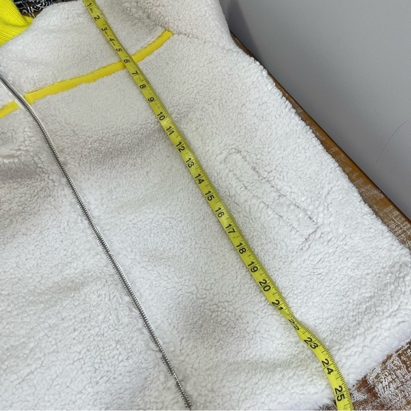 NWT THML WOMEN Fleece Jacket Size L Color White/Neon - Picture 12 of 13